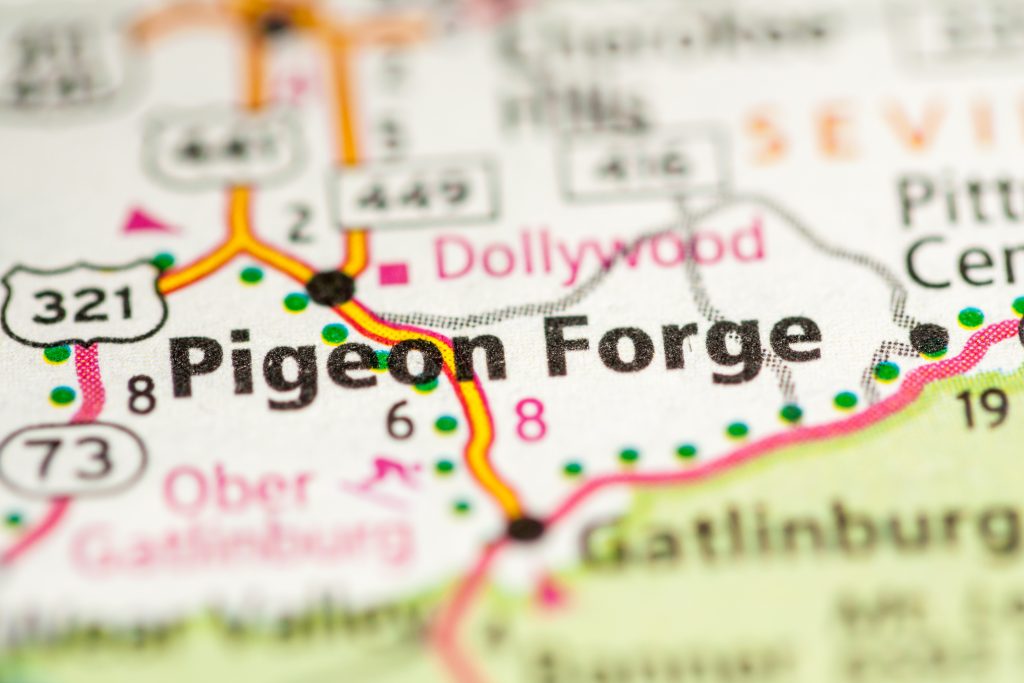 map of Pigeon Forge