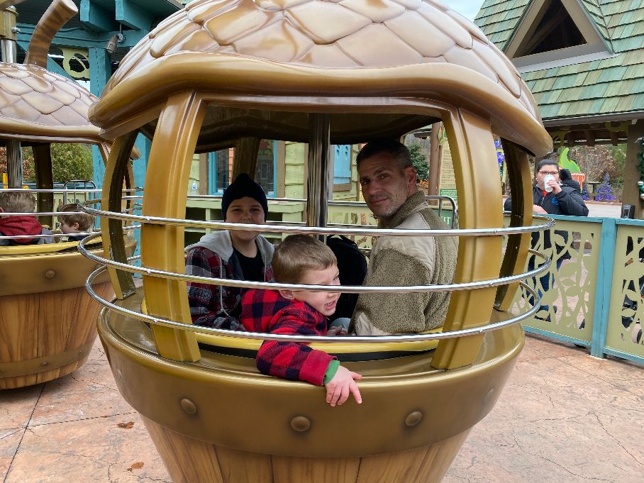 Riding the acorns at Dollywood