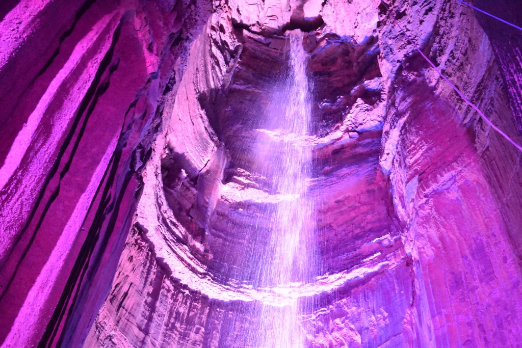 ruby falls from inside the cave