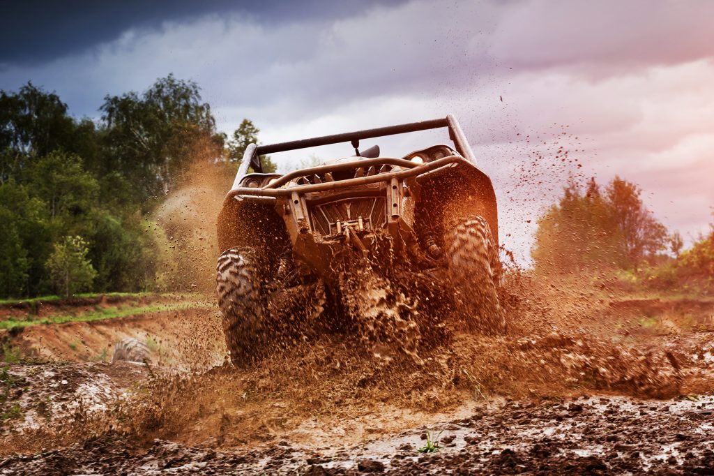 UTV off road vehicle in mud