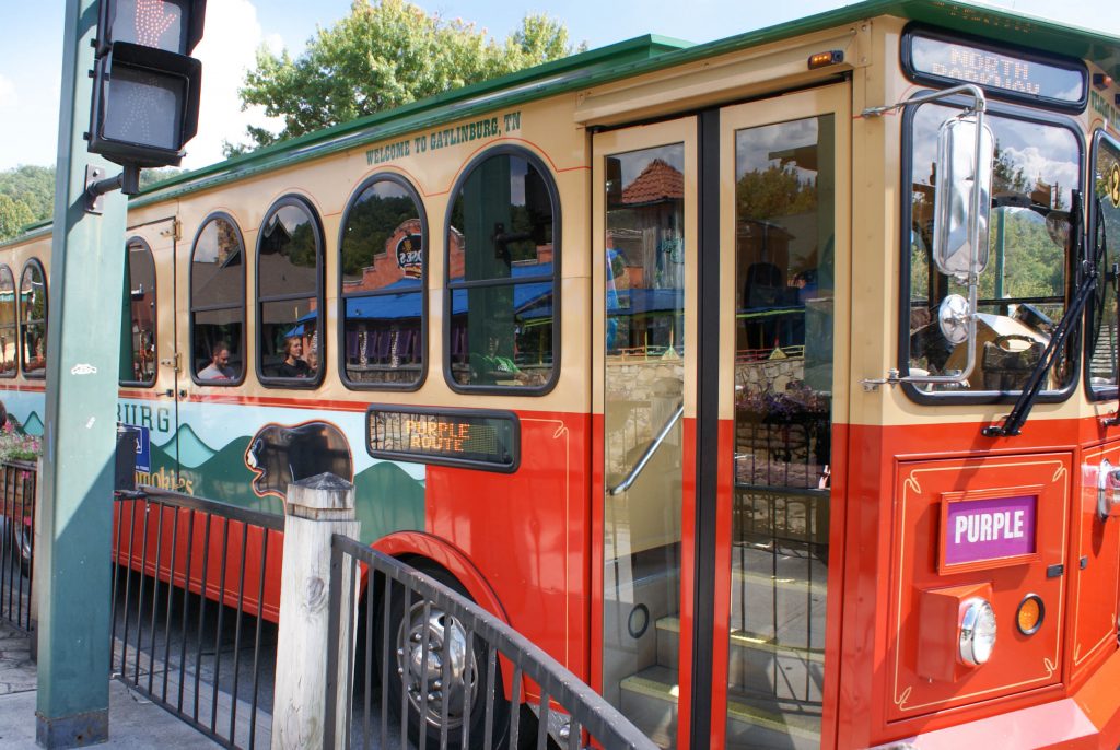 gatlinburg trolley car up close