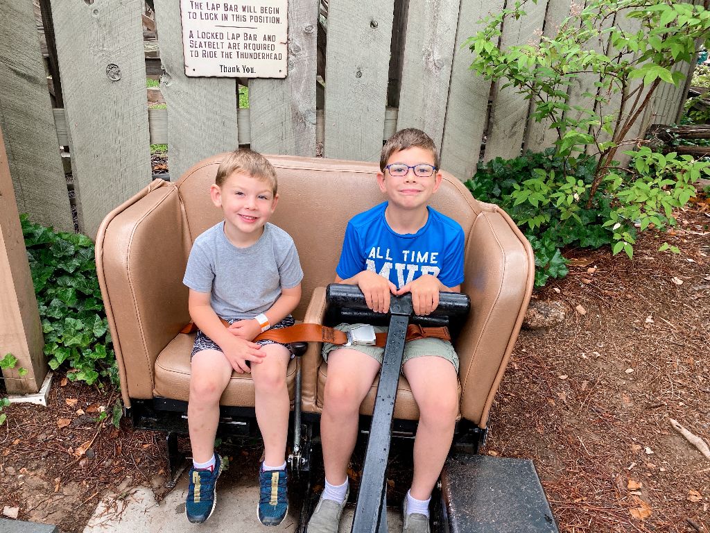 the author's two youngest sons on the thunderhead test seats