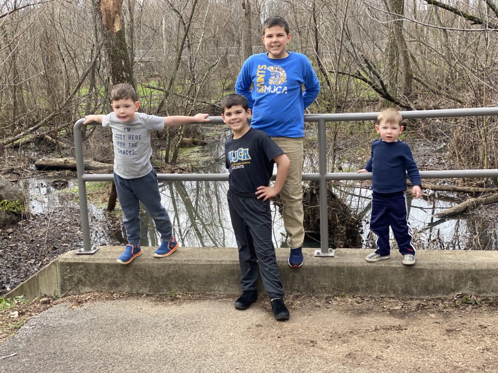 the author's sons at the Murfree Spring wetlands