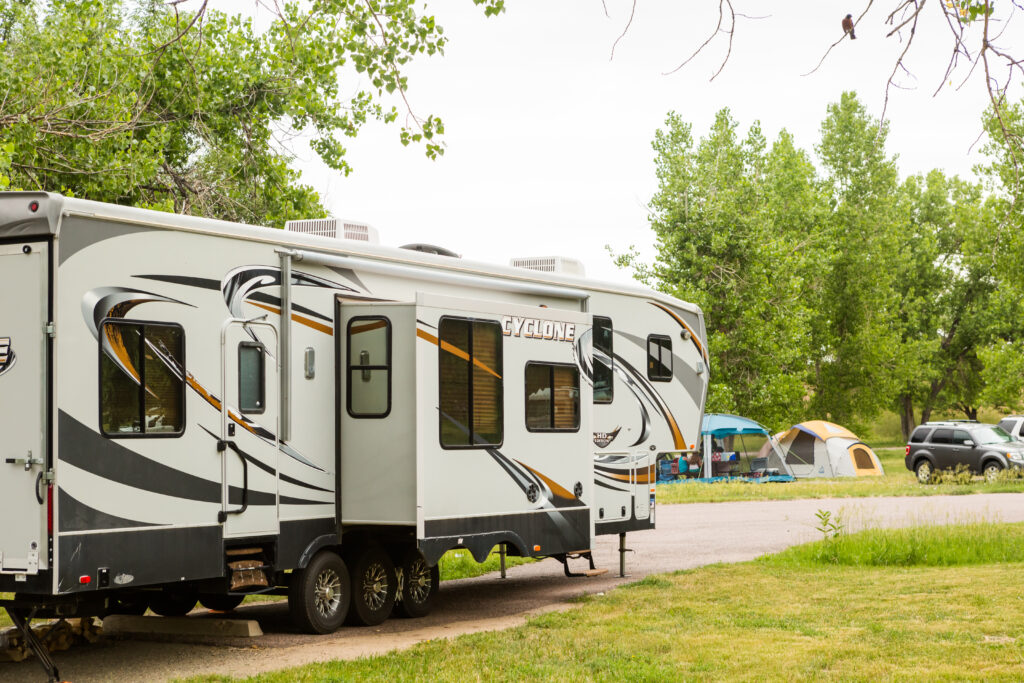view of rv in campground