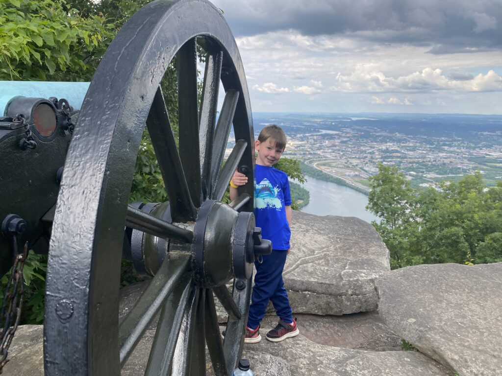 the author's youngest son on Lookout Mountain