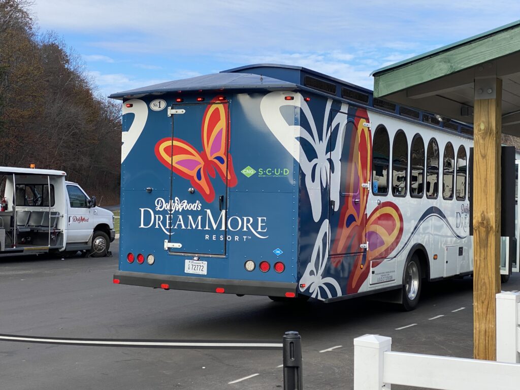 Dollywood trolley to the DreamMore Resort