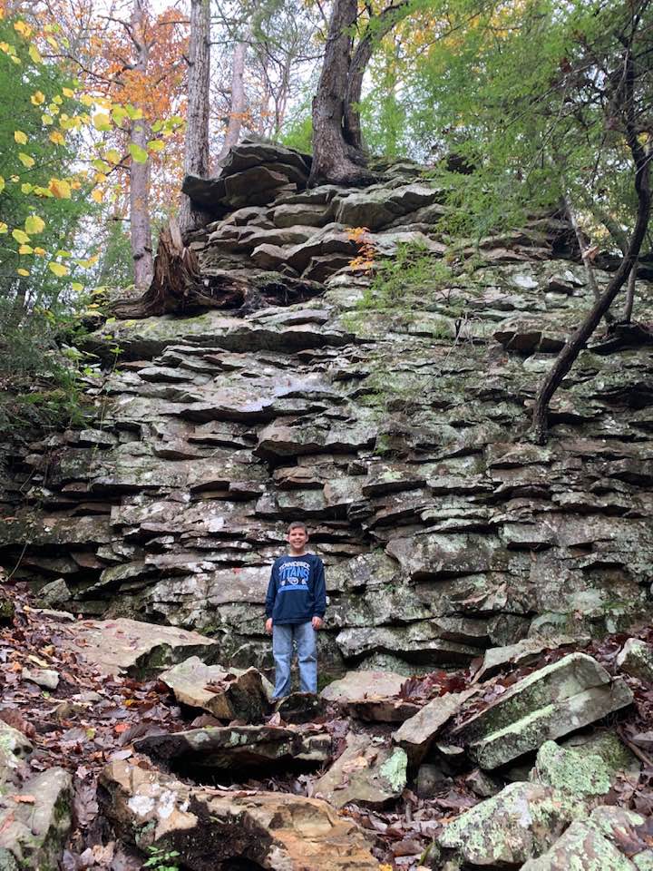 the author's oldest son on a hike to Fall Creek Falls